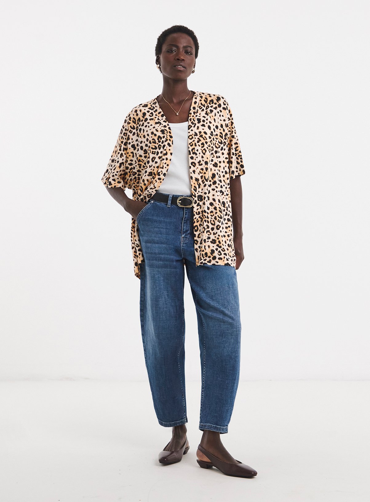 JD WILLIAMS Short Sleeve Leopard Print Cardigan 20 - Image 3 thumbnail
